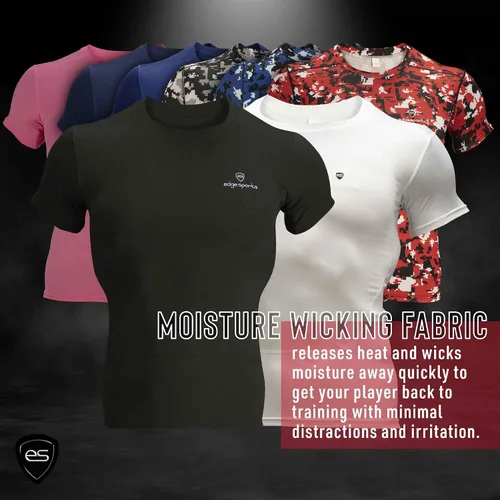 Miniatura 4 de Camiseta de compresión para hombre Camiseta de entrenamiento de manga corta Camiseta deportiva transpirable de secado fresco para deportes, yoga