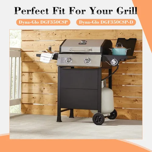 Miniatura 2 de Piezas de repuesto para parrilla Dyna-Glo DGF350CSP DGF350CSP-D, paquete de 2 protectores térmicos y tubos de quemador para parrillas Dyna-Glo