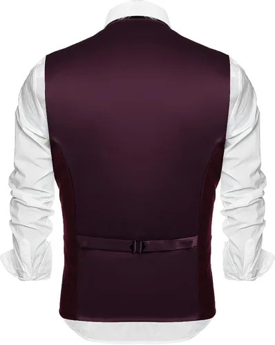 Miniatura 7 de Coofandy chaleco para traje o esmoquin con 5 botones, para hombre.