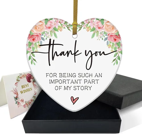 Miniatura 8 de REWIDPARTY Adorno floral de primo, placa de recuerdo para árbol de Navidad, regalo de graduación, cumpleaños, para mujeres y hombres, adorno