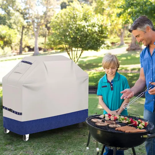 Miniatura 6 de Cubierta de Parrilla 600D Resistente, Protector de Barbacoa Universal Impermeable con Correas Ajustables, Cubierta de Horno al Aire Libre Resistente