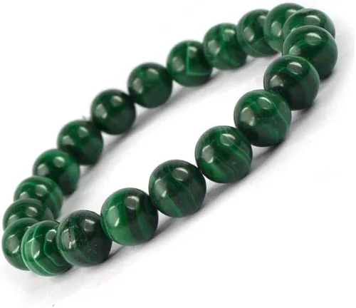 Miniatura 5 de DHYANARSH Pulsera de malaquita AAA natural original, joyería de malaquita auténtica, piedras curativas y cristales, joyería de yoga, Gema, Ágata