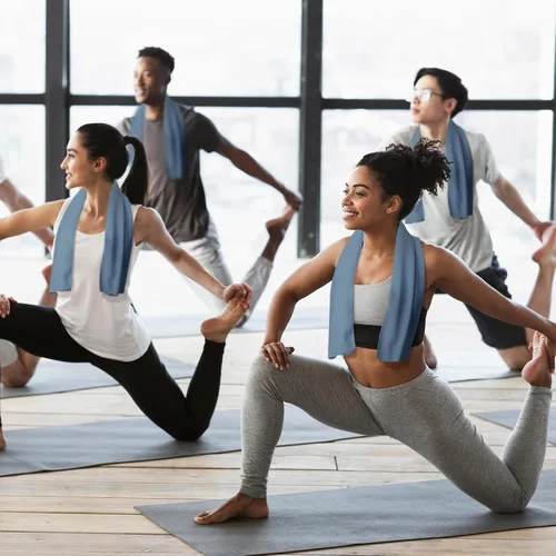Miniatura 6 de Honoson Toalla de enfriamiento a granel – Toallas frescas para cuello y cara, microfibra transpirable y deportiva para gimnasio, yoga, viajes, Azul