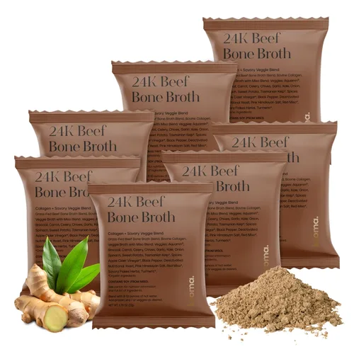 Miniatura 13 de Polvo de Caldo de Hueso de Pollo 24K de Kroma - Paquete de 7, 7 Porciones – Caldo de Hueso Orgánico Rico en Proteínas – Caldos Instantáneos