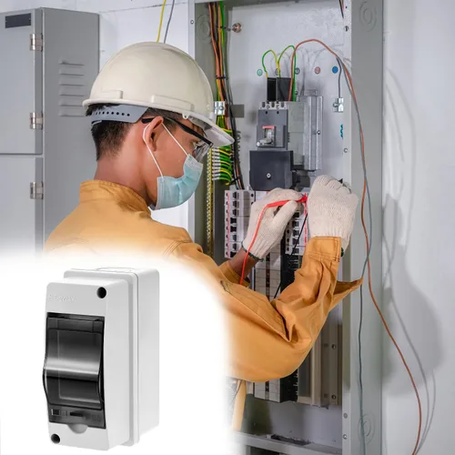 Miniatura 7 de Fielect Caja de protección de distribución MCB de 2 vías con riel DIN, caja eléctrica de disyuntor de plástico ABS y cubierta transparente IP65