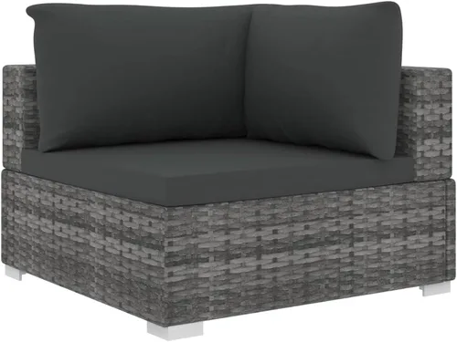 Miniatura 4 de 5 Piece Patio Lounge Set with Cushions Poly Rattan Gray, Sectional Furniture,Outdoor Patio Furniture Set, Garden Sofa Sectional Furniture Set for