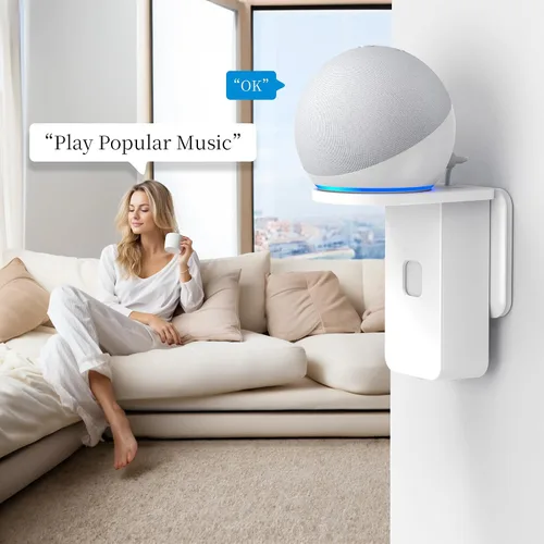 Miniatura 7 de PlusAcc Soporte de pared para Dot 5ª generación y Dot 4ª generación y Google Nest Mini, soporte de salida que ahorra espacio, accesorios para colgar