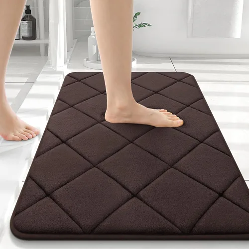 Miniatura 95 de OLANLY Tapete de baño de espuma viscoelástica de 24 x 16 pulgadas, ultra suave y absorbente, lavable a máquina, cómodo tapete de baño para suelo