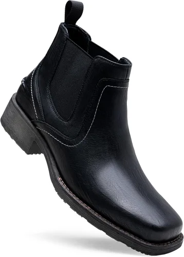 Miniatura 4 de Jousen Chelsea - Botas de vestir para hombre, con punta cuadrada, estilo casual, sin cordones