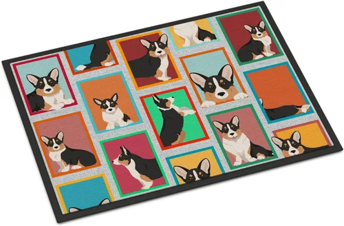 Miniatura 149 de Caroline's Treasures MLM1149MAT - Felpudo rojo Border Collie de 18 x 27 pulgadas, para interiores y exteriores, para entrada, antideslizante, Border