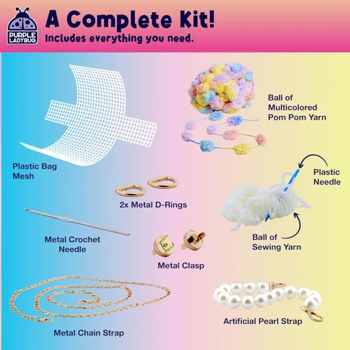 Miniatura 3 de PURPLE LADYBUG Haz tu propio kit de manualidades con pompones para niñas de 8 a 12 años, regalos para niñas de 6 a 12 años, kit de costura