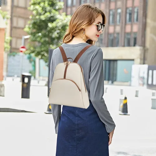 Miniatura 7 de seyfocnia Mochila de viaje para mujer beige, Beige, Computadora portátil