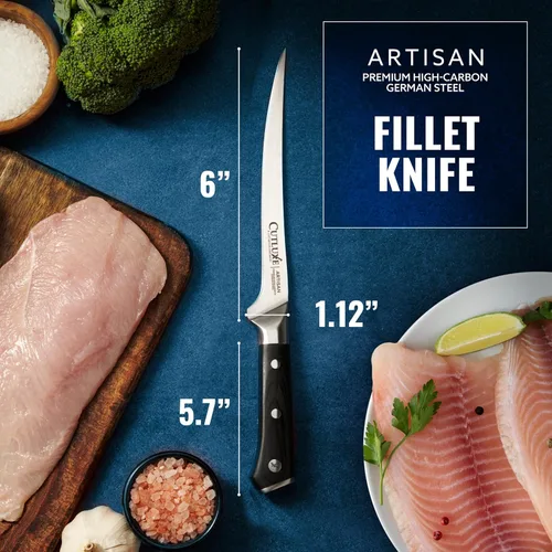 Miniatura 2 de Cutluxe - Cuchillo de filetear para pescado y carne – Cuchillo deshuesador de 7" afilado como una navaja – Acero alemán de alto carbono flexible