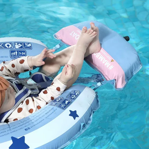 Miniatura 3 de Mambobaby Float Deluxe - Flotador de piscina para bebés: entrenador de natación seguro y cómodo para bebés y niños pequeños, diseño no inflable