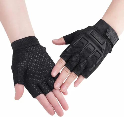 Miniatura 14 de Guantes de ciclismo sin dedos para niños, transpirables, antideslizantes, absorben los golpes, guantes de ciclismo para niños, niñas, niños, pesca