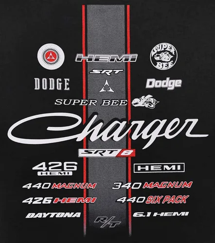 Miniatura 5 de JH DESIGN GROUP Dodge Charger - Camiseta de manga corta con cuello redondo para hombre
