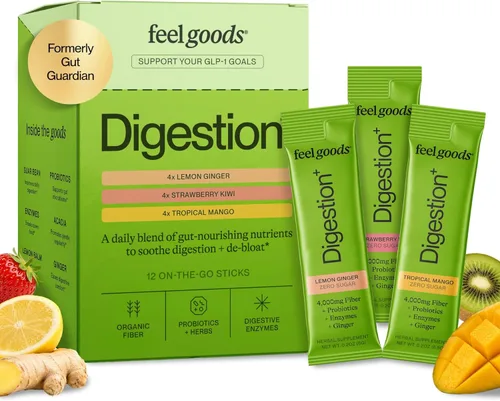 Miniatura 13 de Feel Goods Gut Guardian, Mezcla de bebida en polvo para la salud digestiva, polvo de fibra probiótica con prebióticos y L glutamina para la salud