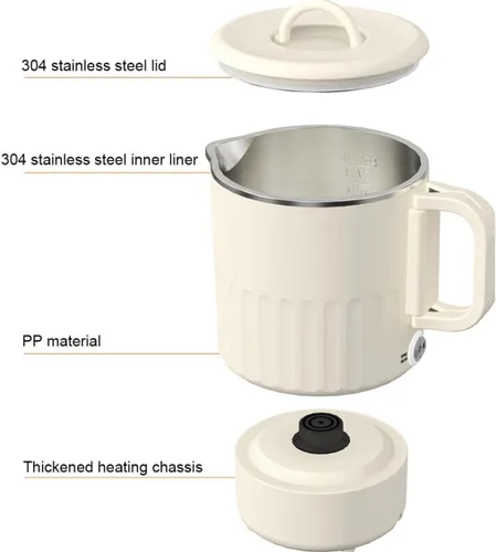 Miniatura 9 de Hervidor eléctrico para agua hirviendo, café, leche, tetera plegable, calentador de agua para viajes en casa, hervidor de agua plegable