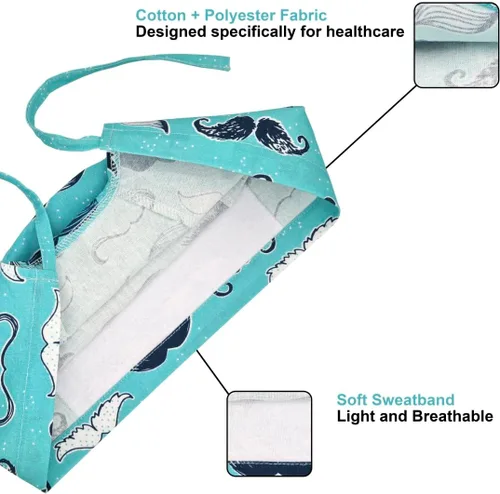 Miniatura 38 de Print Scrub Caps - Sombrero perfecto para enfermeras, médicos y EMTs..