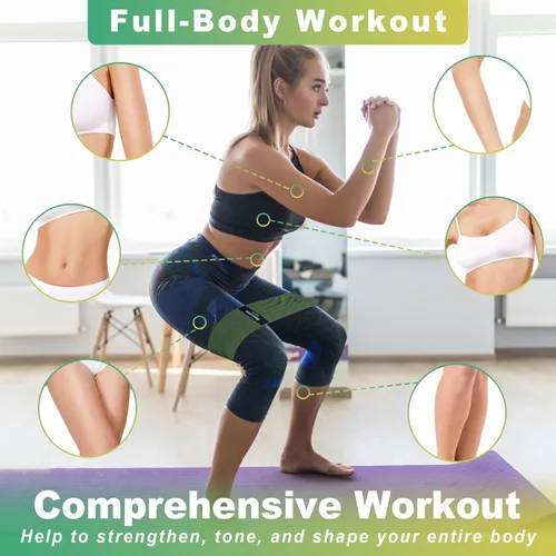 Miniatura 5 de Honmein Bandas de Resistencia para Entrenamiento, Juego de Bandas de Ejercicio de 3 Niveles para Mujeres y Hombres, Bandas de Caderas, Piernas
