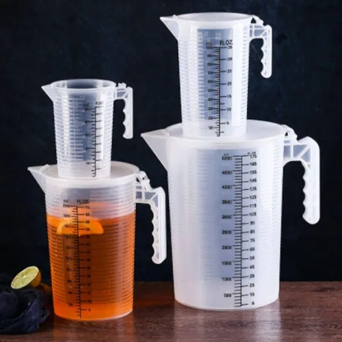 Miniatura 7 de Vasos medidores de plástico con asa, taza medidora de líquido transparente, jarra de vertido para harina y aceite en polvo, hornear, líquido, uso