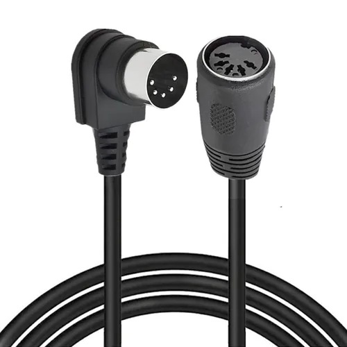 MIDI - Cable de extensión DIN, MIDI de 5 pines, ángulo de 90 grados, enchufe macho a enchufe hembra, cable adaptador MIDI/AT para sintetizador de
