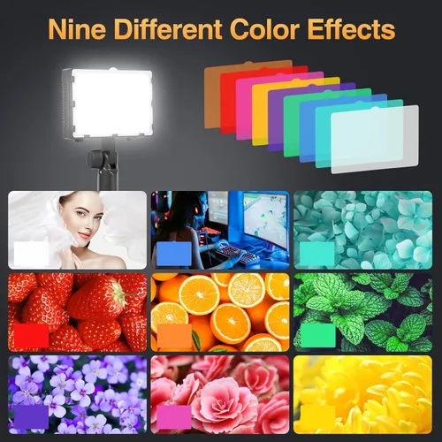 Miniatura 4 de EMART Kit de iluminación portátil continua de 60 LED para fotografía de mesa, cámara fotográfica, grabación de video, lámpara de luz de estudio