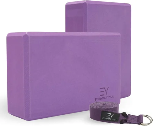 Miniatura 10 de Everyday Yoga Bloque de espuma y correa de yoga, superficie antideslizante suave para estabilidad, equilibrio y estiramientos profundos, ideal