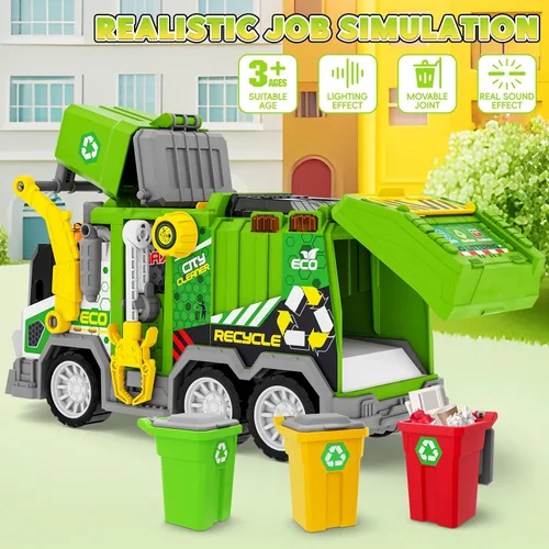 Miniatura 5 de Camiones desmontables juguetes con taladro eléctrico, juego de juguetes de camión eléctrico de ciudad limpia, juguetes educativos ensamblados STEM