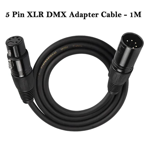 Miniatura 6 de MEIRIYFA Cable adaptador XLR DMX de 5 pines, XLR de 5 pines macho a hembra Cable de conexión equilibrado Cable de micrófono - Negro, 1M