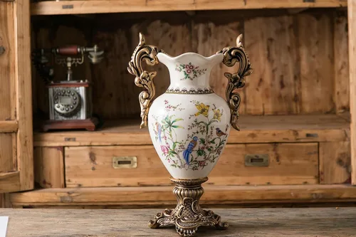 Miniatura 2 de Magcolor Jarrón de cerámica blanca de mesa alta para flores de hierba de pampas, 16.1 pulgadas de alto, diseño único jarrón de cerámica agrietada
