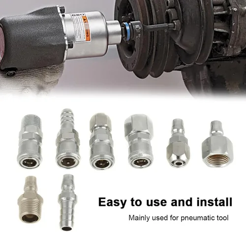Miniatura 2 de Juego de acopladores de conexión BSP de 1/2 pulgadas, conector de compresor de aire con enchufe de 4 puertos y 4 enchufes, accesorios de aire