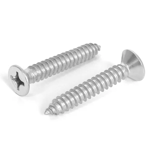 Mellewell Tornillos para chapa metálica de cabeza plana #14 x 3 (disponibles de 5/8 a 3 pulgadas), tornillos para madera, acero inoxidable 304 18-8,