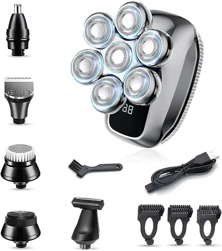 Afeitadoras de cabeza para hombres calvos, afeitadoras eléctricas para hombres - Maquinilla de afeitar eléctrica inalámbrica impermeable IPX7 para