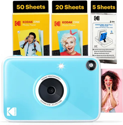 Miniatura 22 de Kodak Printomatic+ Paquete de Regalo de Cámara Digital de Impresión Instantánea a Todo Color + Estuche + Papel Fotográfico Zink 2x3 con Respaldo