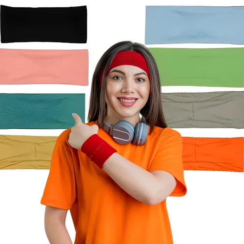Miniatura 15 de Lotus78, Paquete de 12 diademas anchas para mujer, antideslizantes, modernas bandas deportivas para el cabello de mujer, bandas elásticas suaves