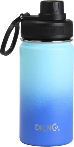 Miniatura 23 de Drinco - Botella de agua de acero inoxidable con boquilla, tapa aislada al vacío, botella de agua de doble pared, de boca ancha
