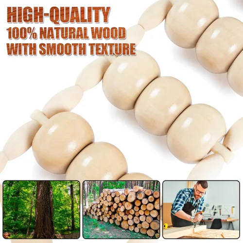 Miniatura 6 de KintKita Herramientas de masaje de terapia de madera, herramienta de cuerda de rodillo de masaje de madera, kit de maderoterapia, masajeador