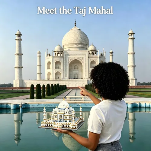Miniatura 5 de KLMEi Colección de arquitectura: Taj Mahal - Set de construcción, juego de modelo, regalo para niños y adultos, 3950 piezas de mini-microbloques Taj