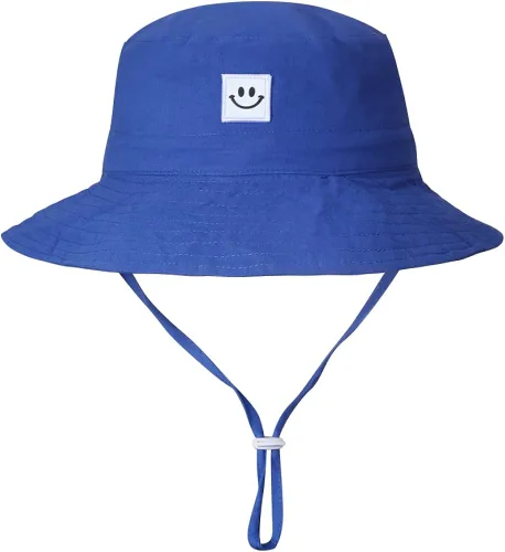 Miniatura 3 de MaxNova Sombrero de sol para bebé, cara sonriente, UPF 50+ para niños y niñas, de 0 a 7 años