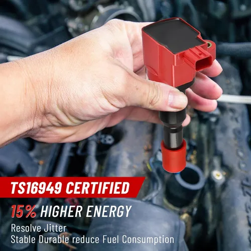 Miniatura 8 de Pindex Paquete de 4 Bobinas de Encendido UF581 y Bujías de Iridio Kits de Paquete de Bobinas Compatible con Honda Fit 2007 2008 1.5L L4 30520PWC501
