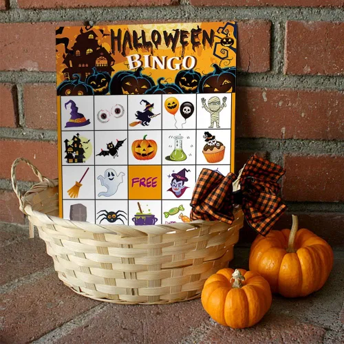 Miniatura 4 de Suministros de fiesta de juegos de bingo de Halloween para niños 24 jugadores