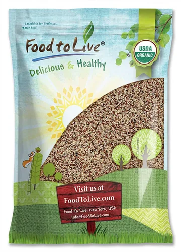 Miniatura 10 de Food to Live Quinua orgánica tricolor, 1 libra, sin OMG, mezcla de quinua blanca, negra y roja, grano entero, semillas crudas, no irradiada, kosher