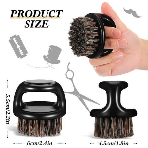 Miniatura 2 de Paquete de 4 cepillos para barba para hombres, cepillos de barba, cepillo de barbero para nudillos, cepillos para cara y cuello, suministros