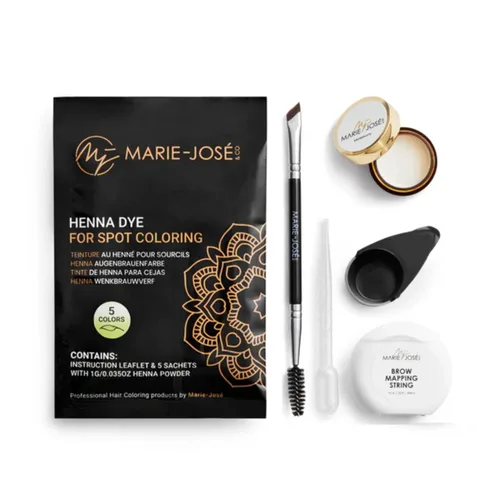 Miniatura 14 de Marie-José - Tinte de henna profesional para teñir manchas, cubre el cabello gris, retoque de raíz, bueno para 50 aplicaciones (juego de 5 colores)