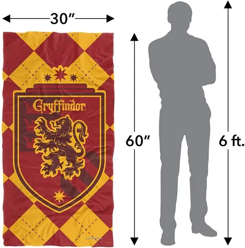 Miniatura 6 de LOGOVISION Harry Potter Gryffindor Plaid Sigil - Toalla de playa con licencia oficial de 30 x 60 pulgadas Gryffindor - Sello a cuadros