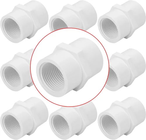 Miniatura 8 de Paquete de 10 Adaptadores Conectores de Acoplamiento de Tubería de PVC de Rosca Doble Hembra de 1 pulgada (F x F) SCH40 Acoplamiento de Tubería