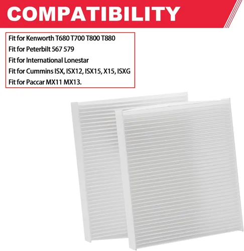 Miniatura 3 de CY08221P - Filtro de aire de cabina compatible con Kenworth T680 T880 Peterbilt 567 579 Cummins ISX ISXG Reemplazo # X1987001 PA30093 AF55839 PA4405