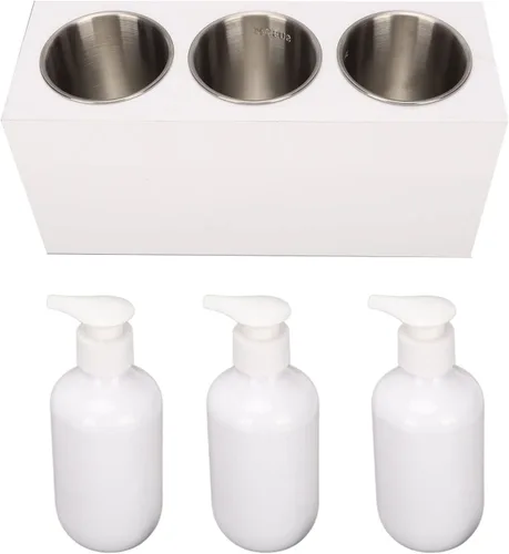 Miniatura 4 de Calentador de aceite de masaje, calentador de loción de aceite de masaje portátil de 3 botellas con temperatura constante y temporizador, calentador