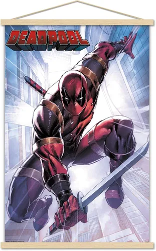 Miniatura 17 de Trends International Marvel Comics Deadpool - Póster de pared de ataque, 22.375 x 34 pulgadas, versión enmarcada en negro Versión con marco negro